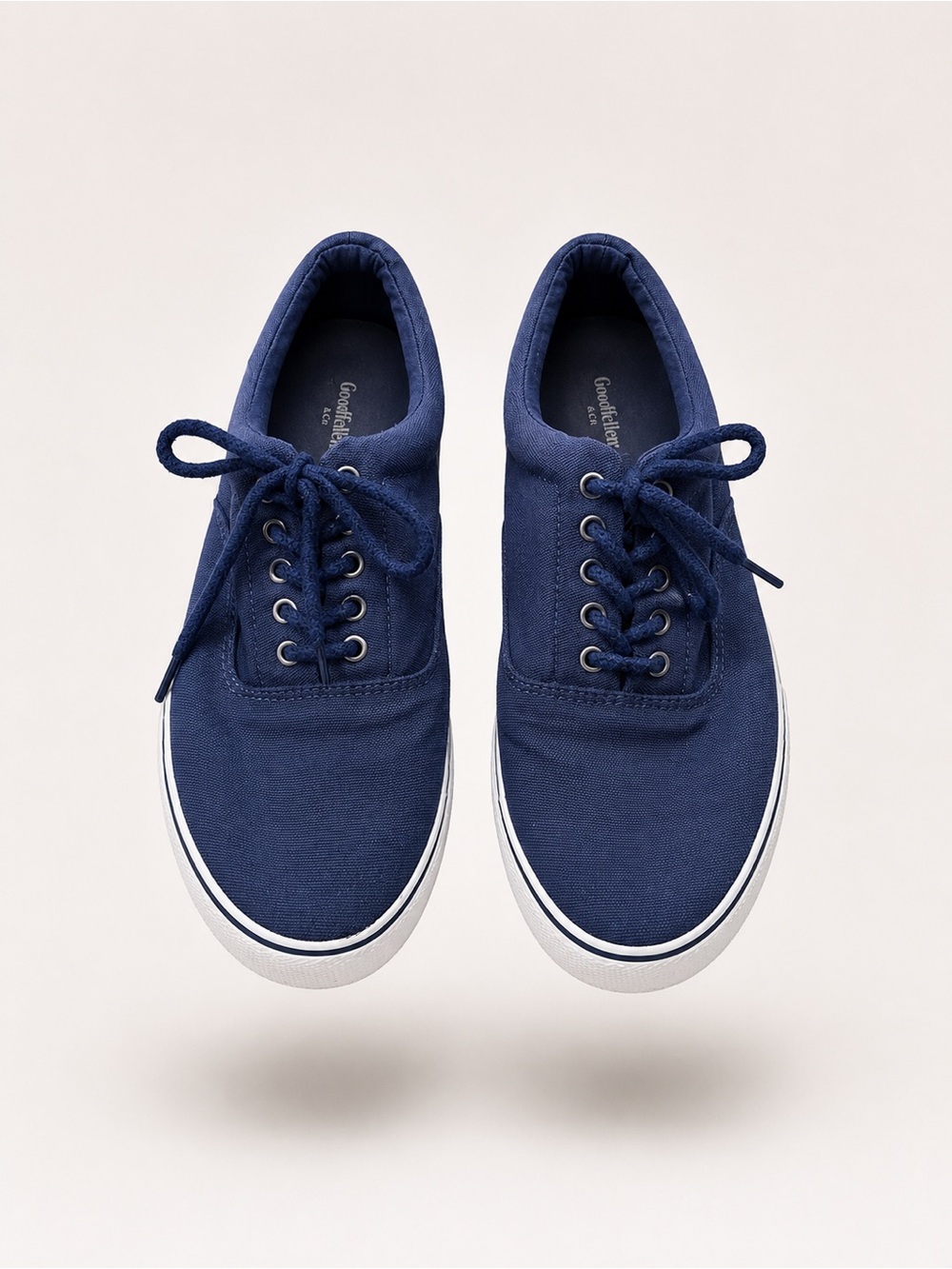 Men’s Navy Canvas Lace-Up Sneakers